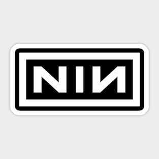 NIN White type rectangle Sticker